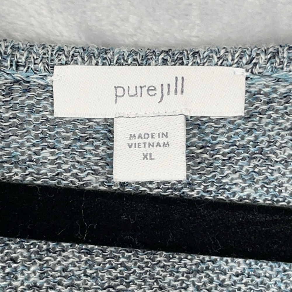 Pure J Jill Pullover Linen Blend‎ Sweater Tunic Langenlook Womens XL Aqua Green - Picture 2 of 10